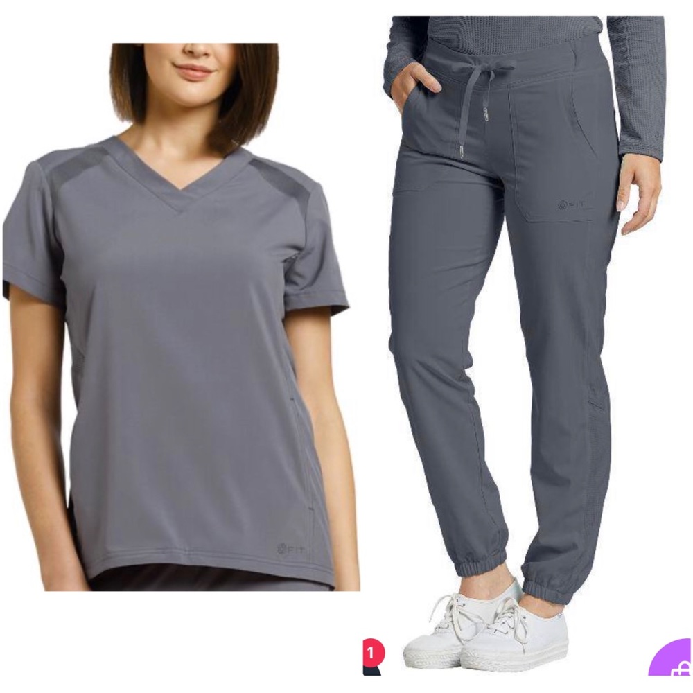 White Cross FIT Scrub - Gray Set XS